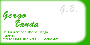 gergo banda business card
